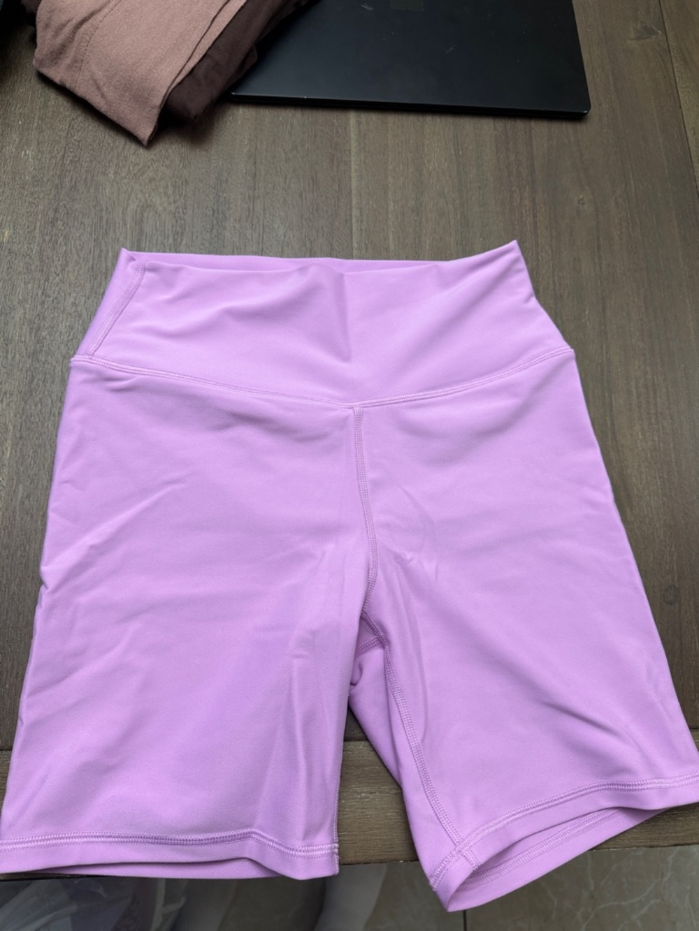 High-Waist Lilac Bike Shorts — Women's Active Shorts